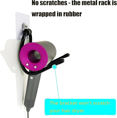 AUXPhome Universal Hair Dryer Wall Mount Holder - Adjustable Metal Rack