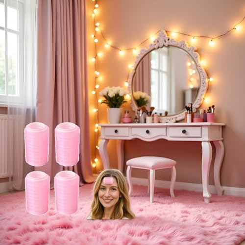 Self-Adhesive Hair Rollers for Volume & Bangs - 3 Inch 4 Pcs