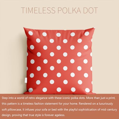 Coral Polka Dot European Pillowcase 26x26 Inch Double-Sided Cushion Cover