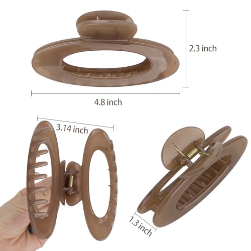 Ondder Large Claw Clips for Thick Hair 4.8 Inch Non-Slip Matte Acrylic Hair Clips