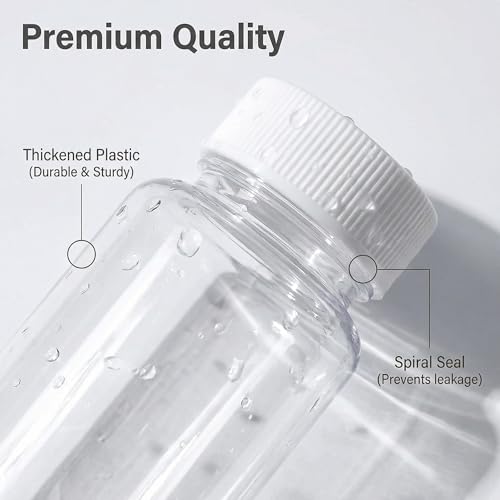 12 Pack 100ml Clear Plastic Refillable Bottles with White Caps - Travel & Storage Containers