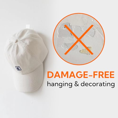 Damage-Free Wire Toggle Hooks Set with Adhesive Strips - 1 lb Capacity