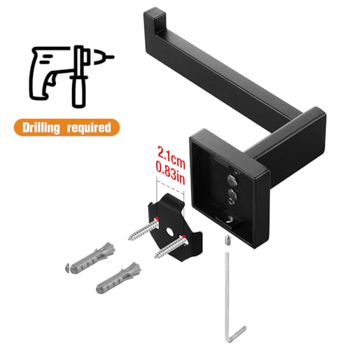 HITSLAM Matte Black Toilet Paper Holder - 304 Stainless Steel, Black-1pack