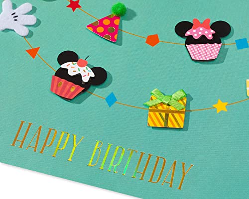 Papyrus Disney Birthday Card - Sending Special Wishes Mickey Cupcake Design
