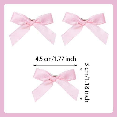 Penta Angel Mini Satin Ribbon Hair Bow Clips 20-Pack Pink