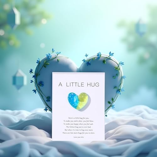 Heart Pocket Hug Token Gifts for Family - Inspirational Blue & Green