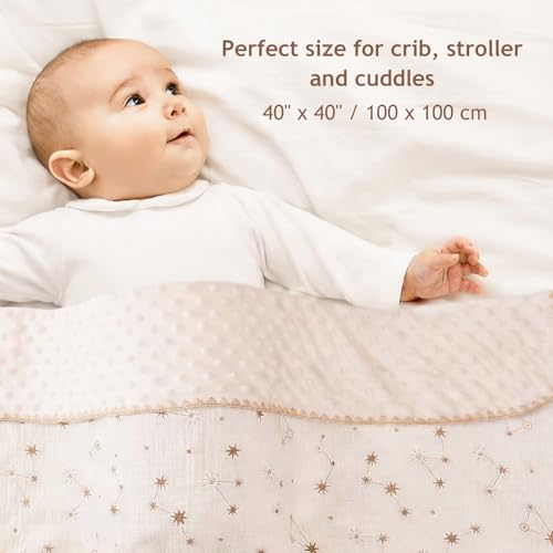 ROCCED Constellation Baby Blanket - Soft Cotton Muslin Swaddle 40x40