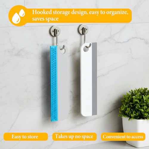 Mini Rubber Squeegee and Scraper Tool for Glass, Windows, and Car Surfaces - 2 Pack