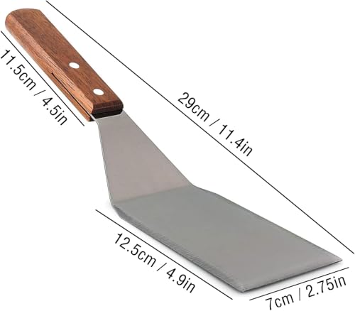 Heavy Duty Stainless Steel Hamburger Spatula Turner - 12x3 Inch