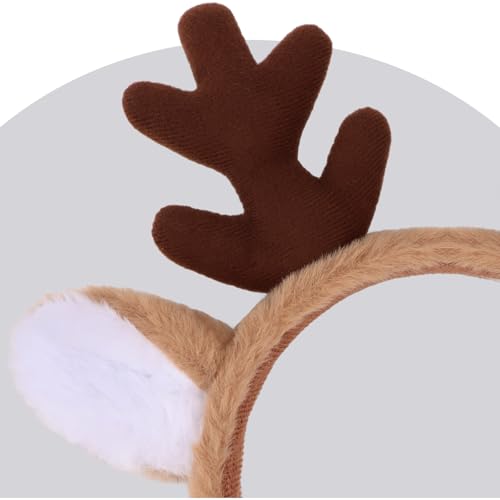 CURASA Reindeer Antler Headband with Bell for Christmas Costumes