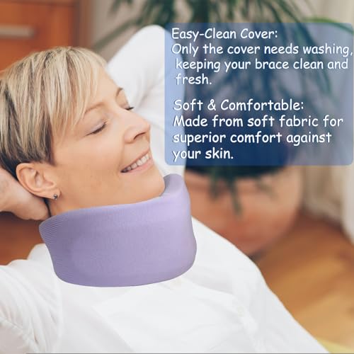 Cervical Collar Dust Cover Sleeve - 4PCS Soft & Breathable (Pink+Purple)