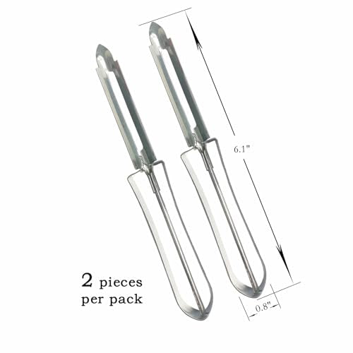 2-Piece Stainless Steel Vegetable and Potato Peeler - Sharp Ergonomic Blade