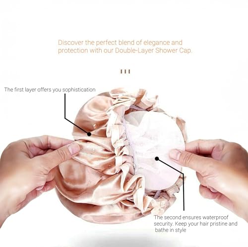 HXIELEC 4-Pack Waterproof EVA Shower Caps for Women, Reusable Hair Protection
