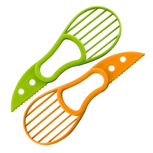 3-in-1 Avocado Slicer with BPA-Free Plastic & Stainless Steel Pitter - 2-Pack