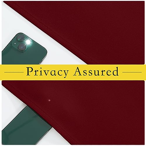 NICETOWN Burgundy French Door Curtain, 26"W x 40"L Blackout Window Panel