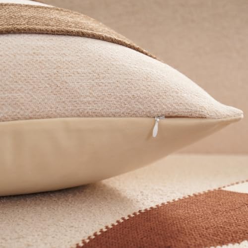 Avigers 18x18 Inch Dark Brown Geometric Throw Pillow Cover