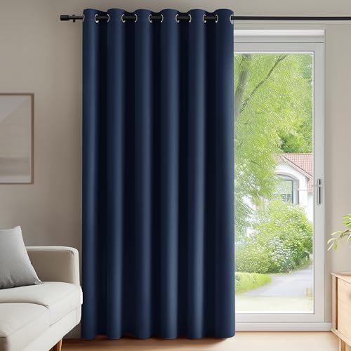 Deconovo Navy Blue Blackout Curtains 80 x 84 Inches, 1 Panel for Bedroom & Living Room
