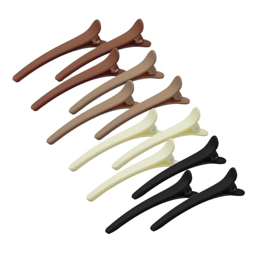 Zoolinn Matte Duckbill Hair Clips 12-Pack - No-Crease Sectioning Barrettes
