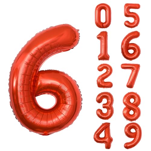 40 Inch Number 6 Foil Helium Balloon for Birthday & Celebration