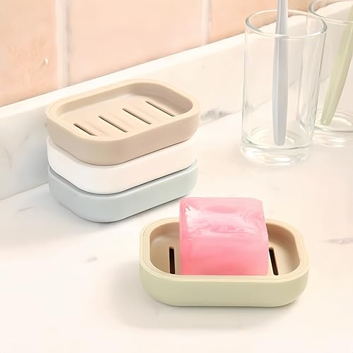 Double Layer Soap Dish - 4 Pack, Drainage & Vibrant Colors