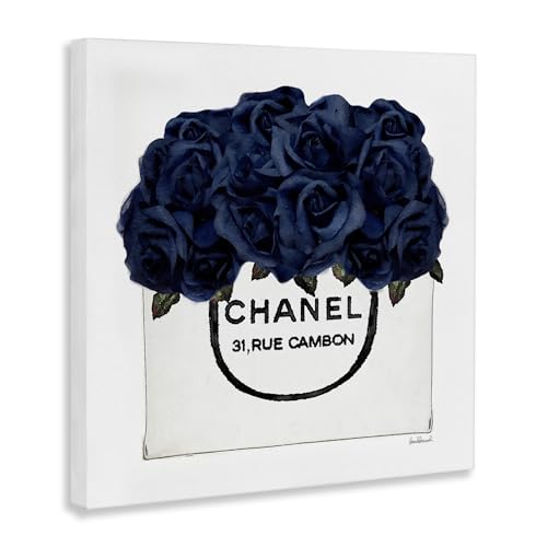Stupell Industries Trendy Chic Navy Blue Roses, Designed by Amanda Greenwood, 17 x 17, Canvas Wall Art