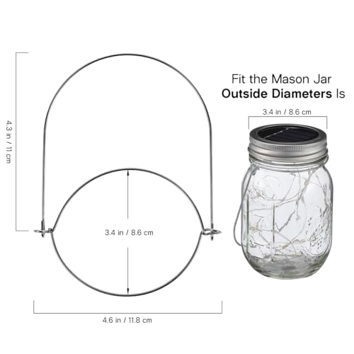 8-Pack Stainless Steel Mason Jar Hangers for 3.4 Inch Wide Mouth Jars