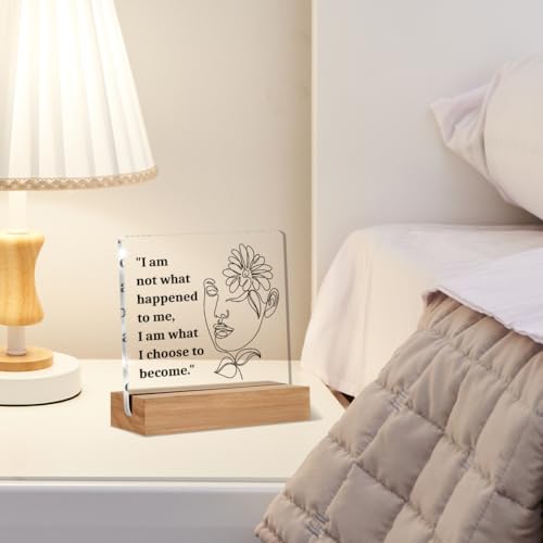 Mental Health Desk Plaque for Counselors & Therapists - 'I Am What I Choose to Become'