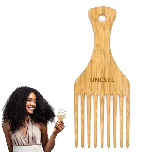 UNCSEL Afro Hair Pick Comb for Curly and Dense Hair Styling