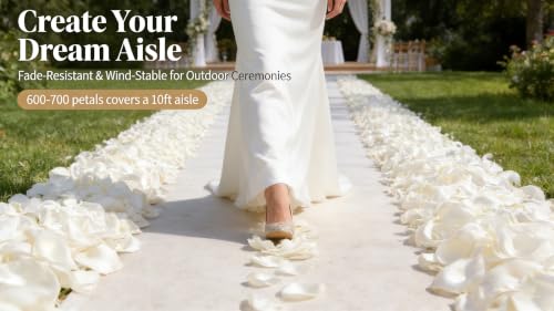 400 Pcs White Silk Rose Petals - Real Touch Artificial Flower Decor