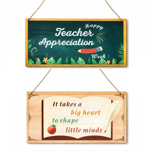 Inspirational Double-Sided Wooden Hanging Sign for Classroom Wall & Door Decor