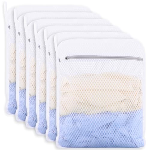 6-Pack Medium Honeycomb Mesh Laundry Bags for Delicates - 12x16 Inches