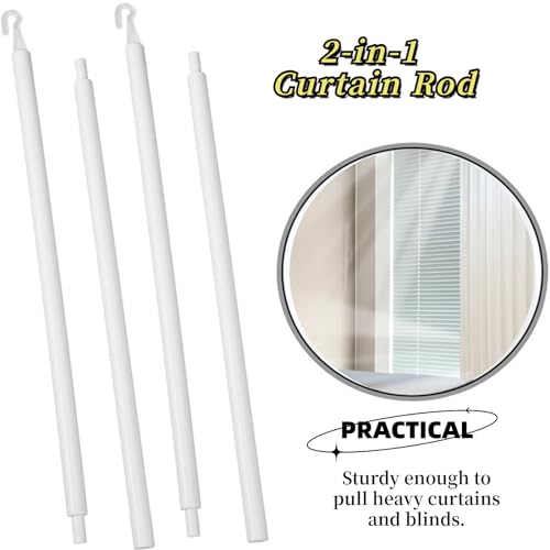 Cansybil 24 Inch White Blind Wand Replacement with Hook - 2 Pack