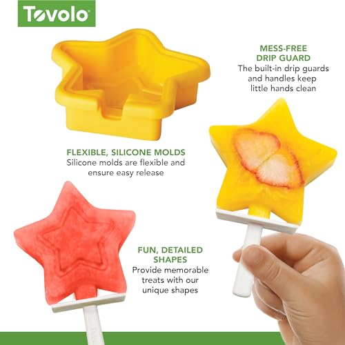Tovolo Star Shaped Popsicle Molds - Pack of 4, BPA Free Silicone