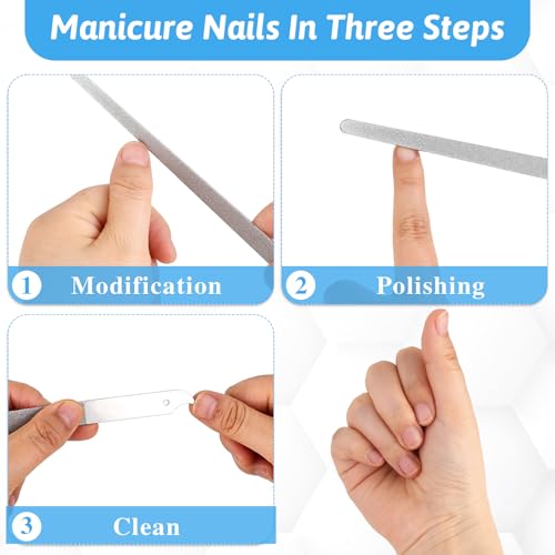 Styquenzer 6-Inch Stainless Steel Diamond Metal Nail Files 2-Pack