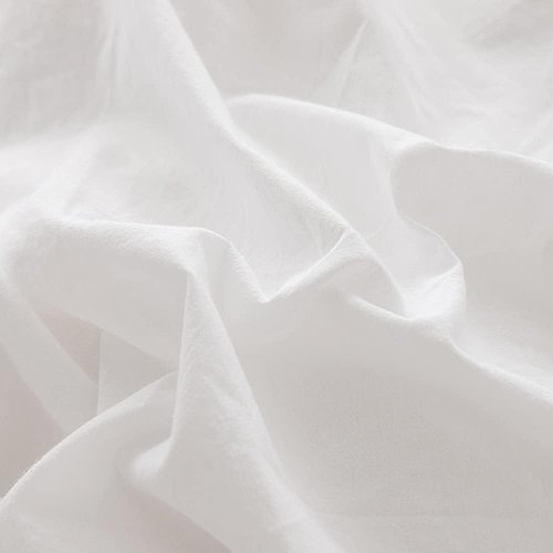 FACE TWO FACE Duvet Cover Set - 3 Pieces 100% Washed Cotton | Breathable, Soft & Durable (Queen, White)