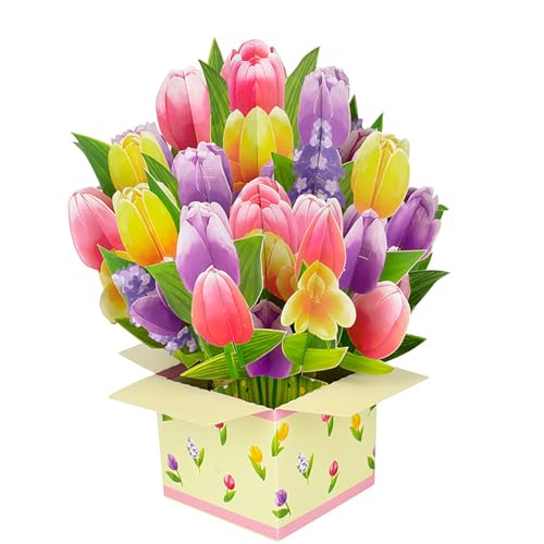 3D Paper Flower Pop Up Card - 8.6 Inch Mother's Day Gift
