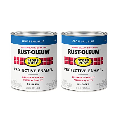 Rust-Oleum Stops Rust Protective Enamel Paint, Gloss Sail Blue, 2-Pack