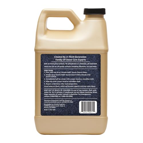 Granite Gold Quartz Clean & Shine 64oz Refill - 2-in-1 Cleaner & Polish