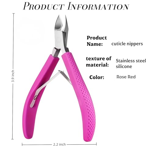 Cuticle Trimmer Stainless Steel Professional Nail Cutter with Silicone Handle