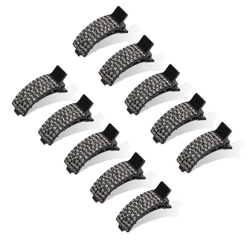 Small Rhinestone Hair Clips 10 Pack Bling Mini Crystal Hair Claw Clips