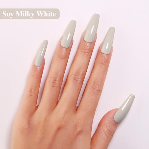 Imtiti Soy Milky White Gel Nail Polish 0.5 Fl Oz Soak Off UV LED