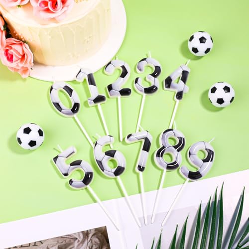BOXOB Number 1 Soccer Birthday Candle - Football Cake Topper