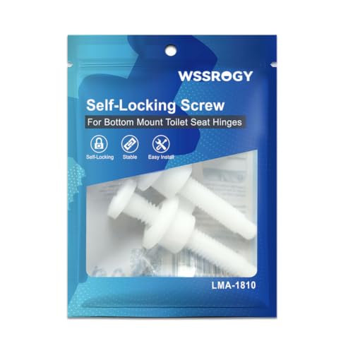 Plastic Bolt for Toilet Seat with Nut - Easy Installation, White