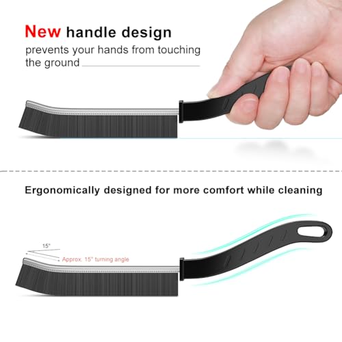 Hard Bristle Crevice Cleaning Brush Set - 3 Pcs for Home & Bathroom