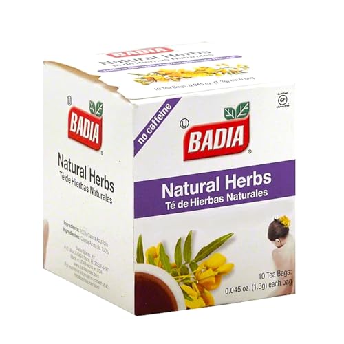 Badia Natural Herbs Tea - Caffeine-Free Herbal Blend, 10 Bags