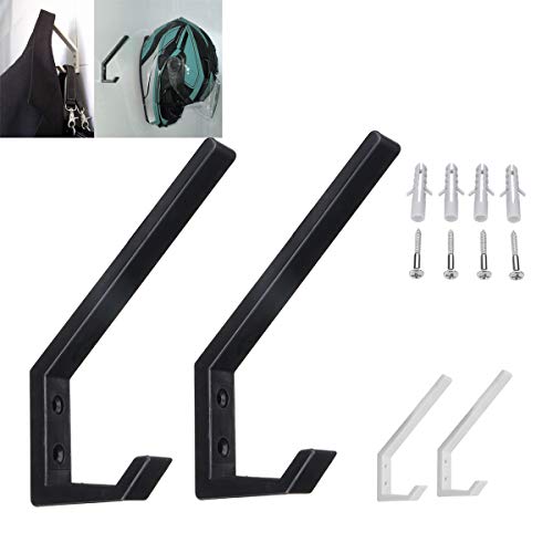 2-Pack Wall-Mounted Helmet Holders - Durable Plastic Hooks for Gear