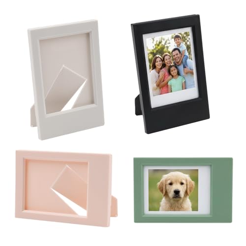 LUSTRIB 2x3 Mini Picture Frames for Desk Display, Set of 4 Colorful Frames