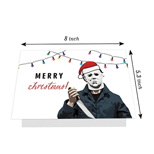 Funny Christmas Card with Envelopes - Horror Movie Humor