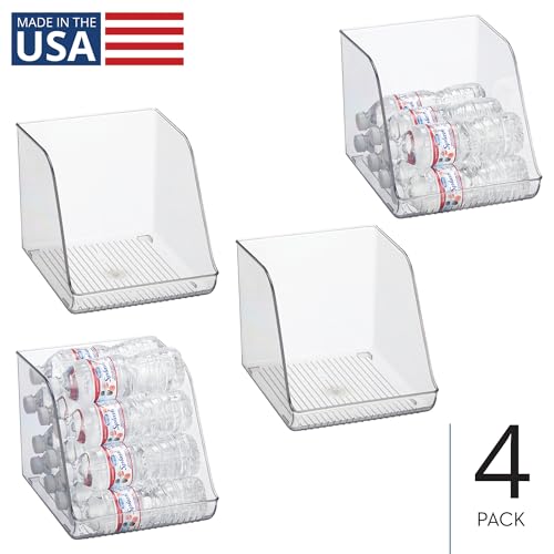 iDesign Plastic Water Bottle Organizer - 4-Pack Tall for Fridge