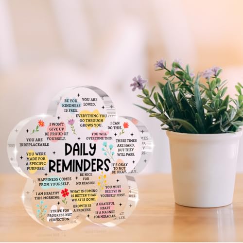 Multicolour Flower Shape Acrylic Sign - Daily Reminders Gift